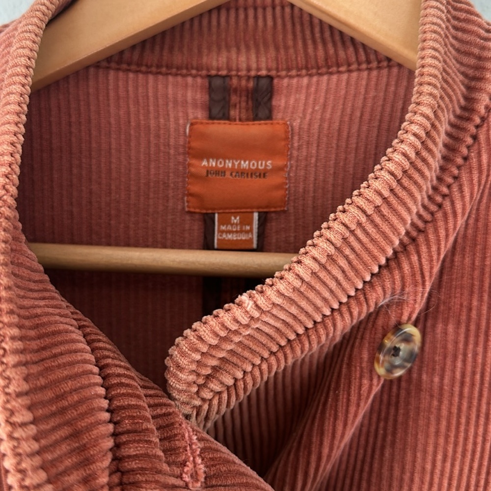 Anonymous John Carlisle corduroy Cognac Jacket  size medium - Picture 2 of 4